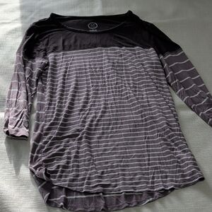 Maurices Purple Striped Long Sleeve Top
